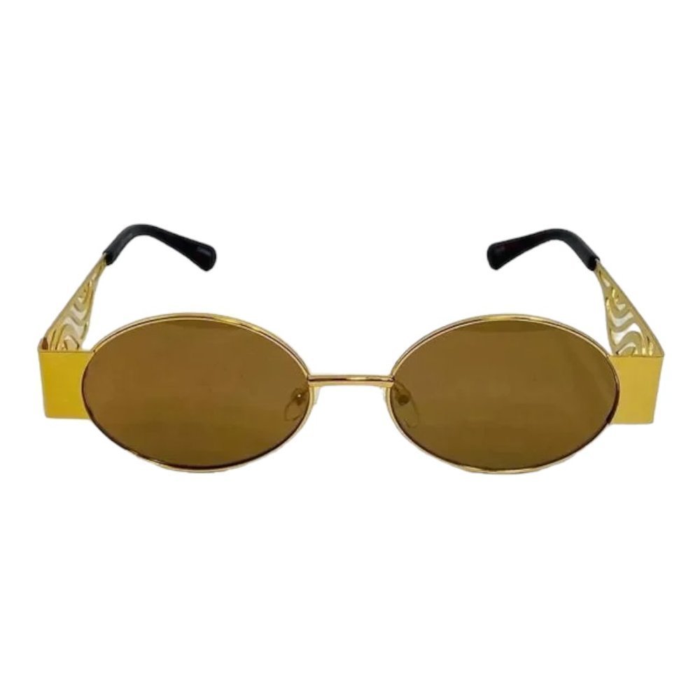 6046 | Brown Mirror Oval Sunglasses
